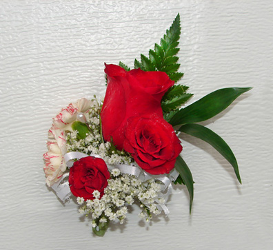 Red rose corsage