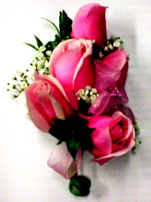 Pink rose corsage
