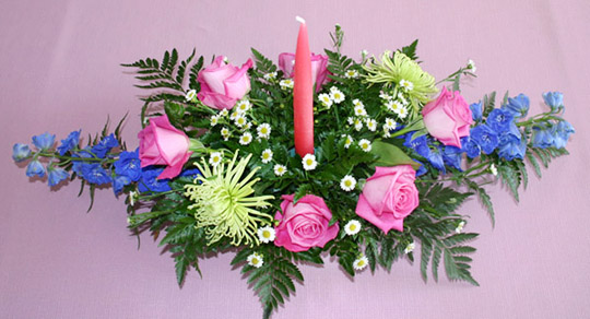 Table centre piece with candle